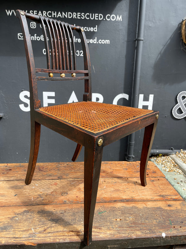 early antique regency cane mahogany chair