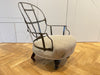 rare antique victorian iron back chair ebonised legs