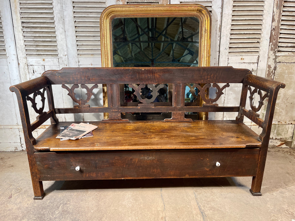 an early antique swedish garden box bench seat circa 1840