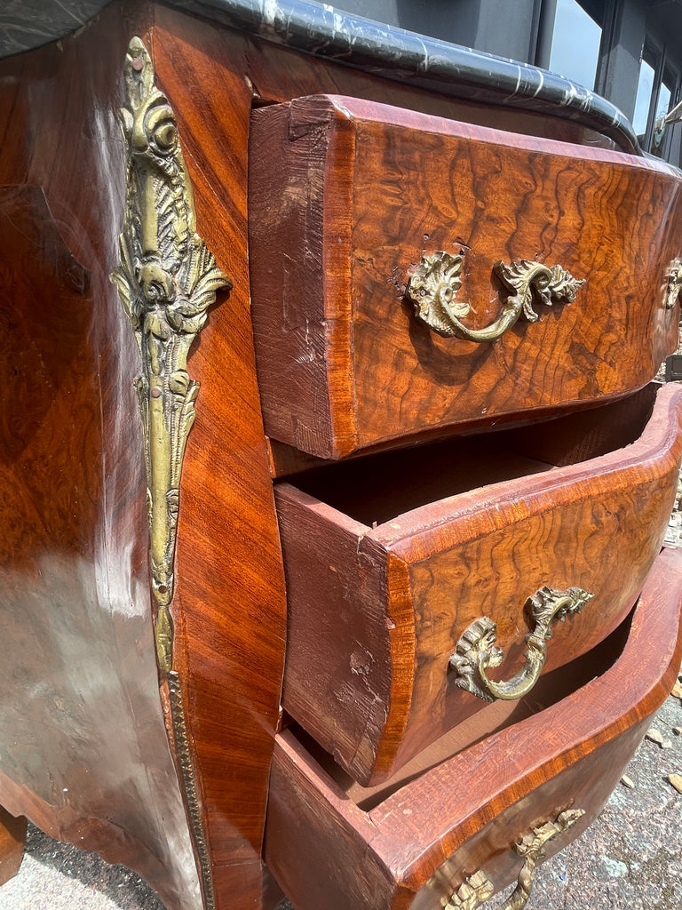 antique french napoleon iii serpentine commode chest of drawers