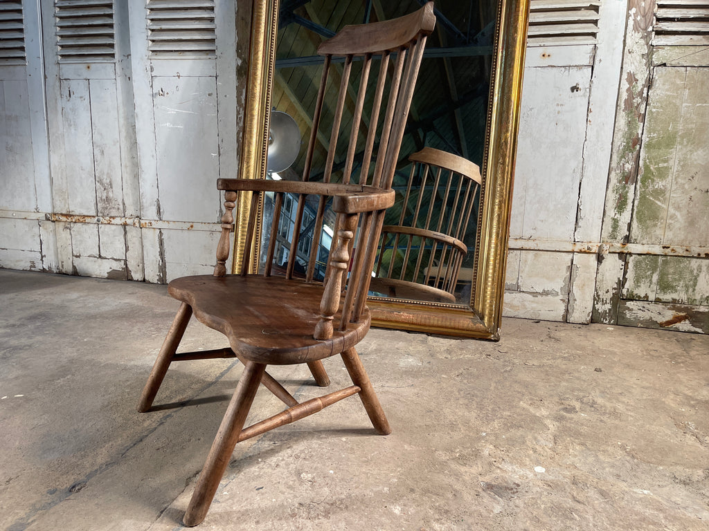 antique elm stick back provincial  windsor fireside chair