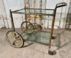 midcentury 1950’s faux bamboo brass drinks trolley cart table jaques adnet