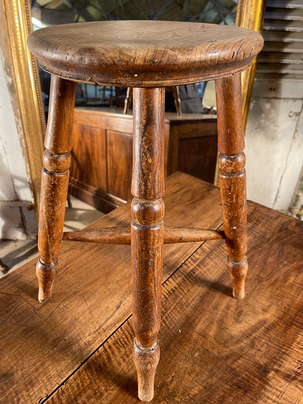 antique elm tavern stool seat