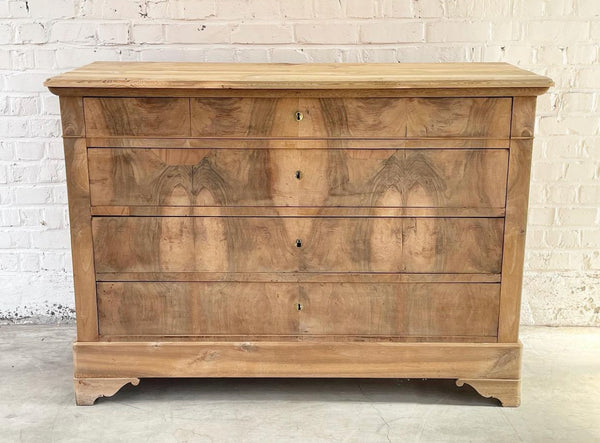 exceptional antique bleached walnut french empire commode chest drawers circa 1840