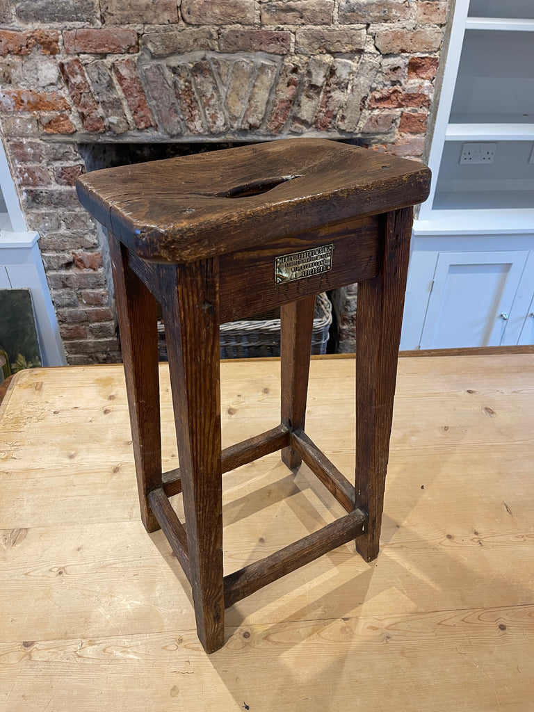 antique oak stool artists seat