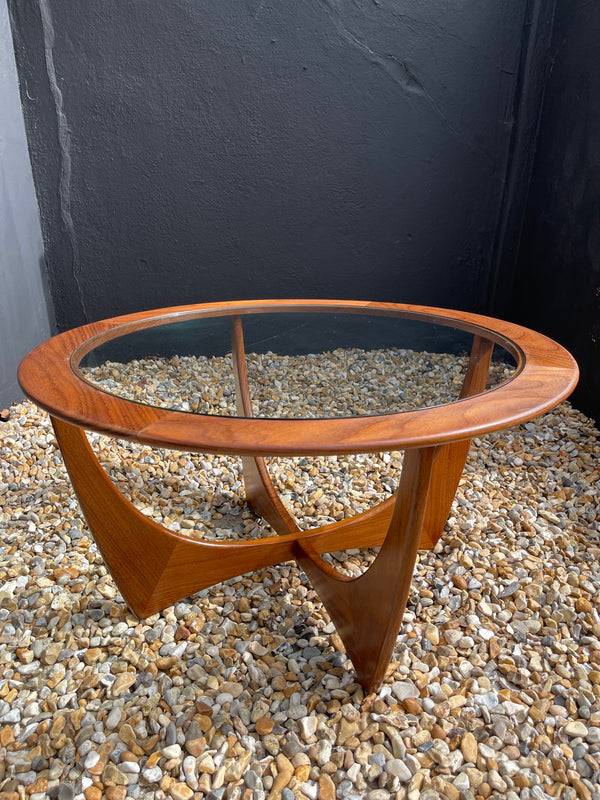 midcentury original early victor wilkins astro  teak coffee table