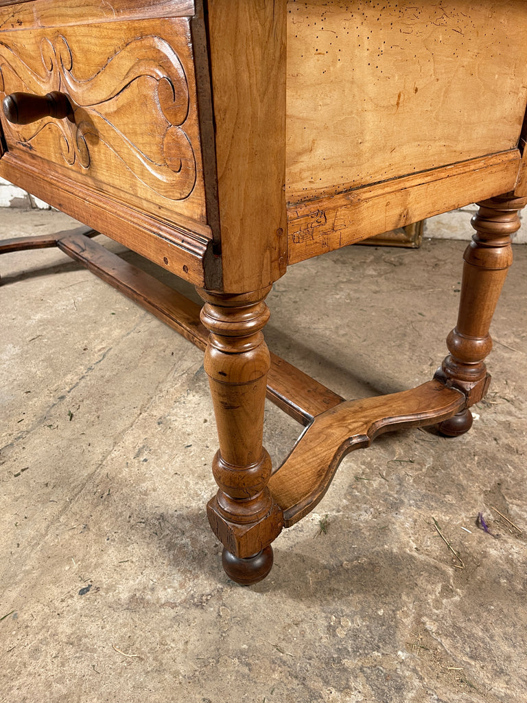 early antique french provincial château provincial elm preparation table kitchen island/console circa 1780