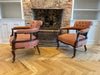 beautiful pair antique matching mahogany show chairs