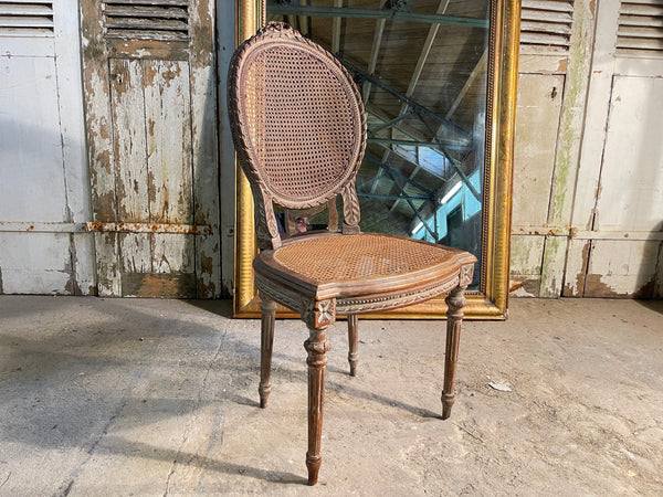 antique french cane bergere chair