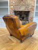 vintage moustache back french leather club chair