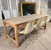 antique french provincial farmhouse pine  refectory dining table