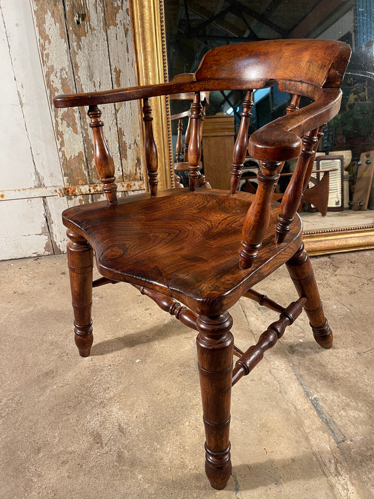 rare antique ash elm captains elbow chair by jenks & wood