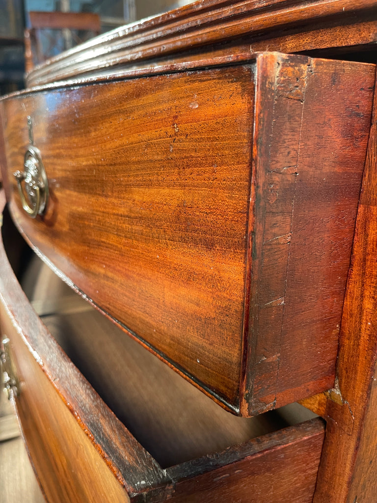 an exceptional regency flame mahogany bow front chest of drawers circa 1830