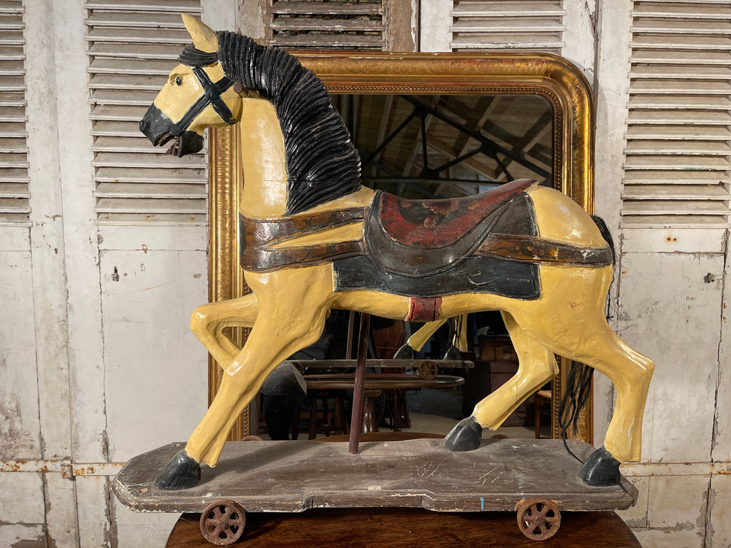 early antique german childs play horse circa 1830