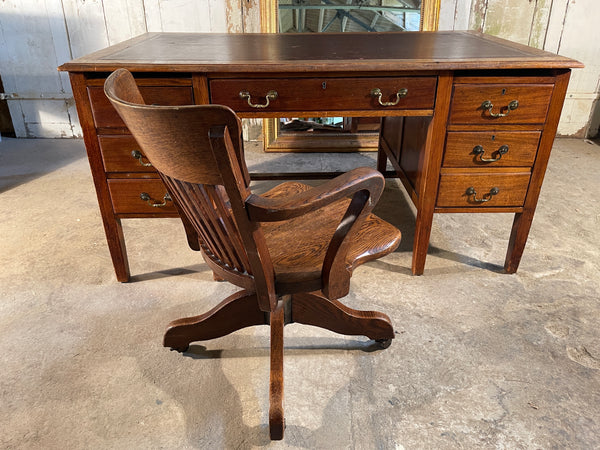 antique oak captains desk chair wm angus & co