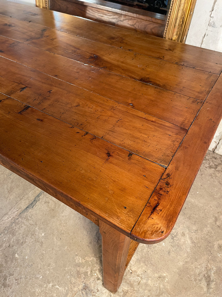 exceptional antique french provincial elm farmhouse fruitwood dining table circa 1850