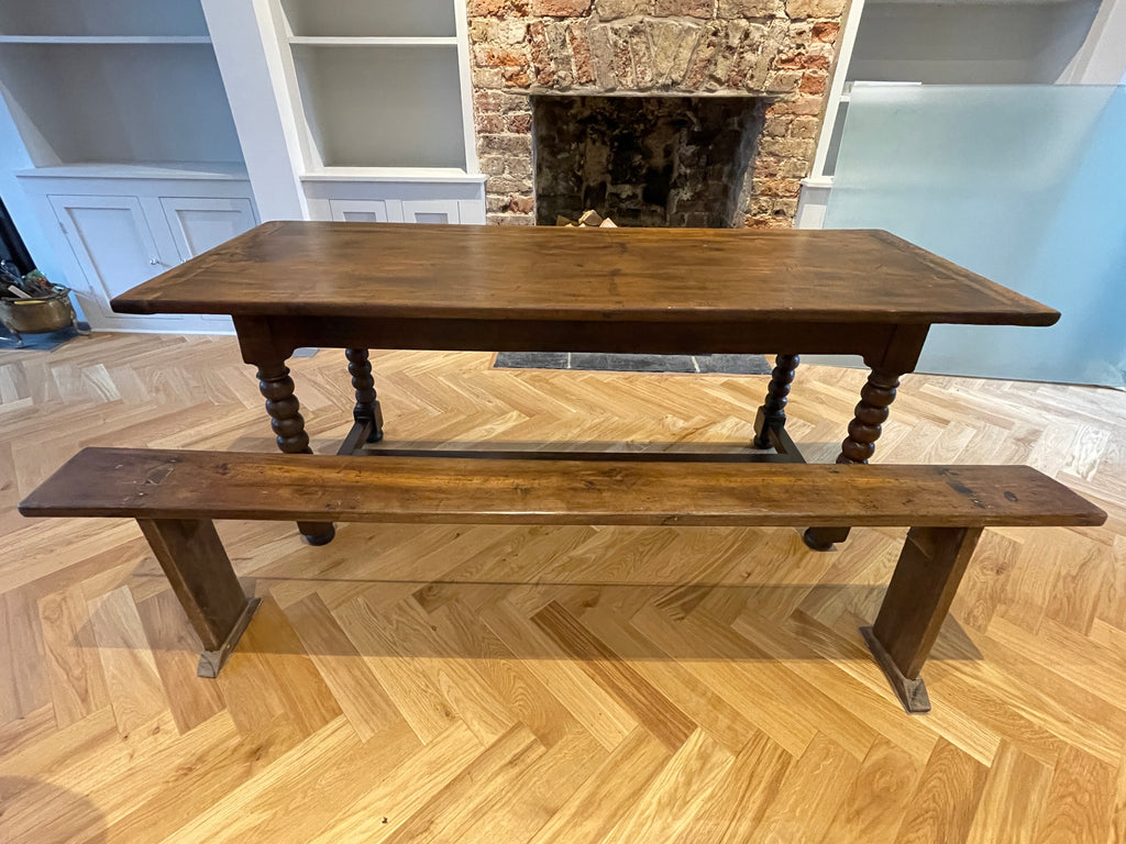 antique french fruitwood & mahogany provincial dining table