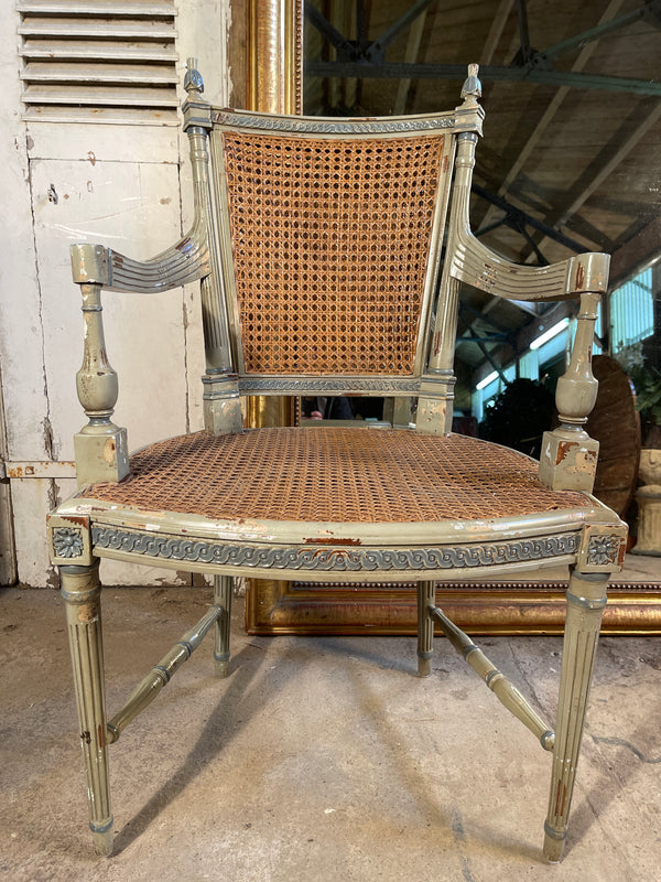 rare early antique french louis xv cane bergere show chair circa 1780