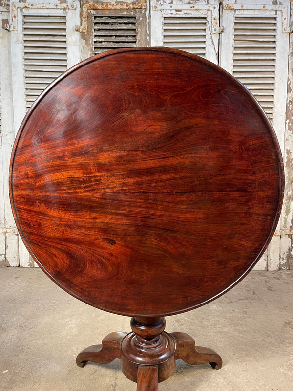 beautiful antique french empire flame mahogany tilt top wine table circa 1810