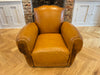 vintage moustache back french leather club chair