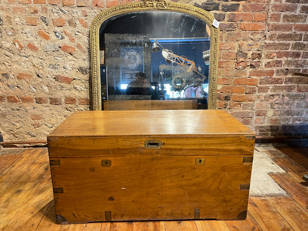 large georgian camphor military trunk chest