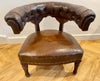 antique leather tub library chair