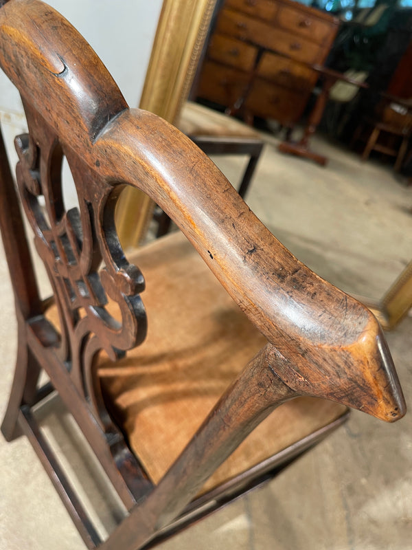 early antique georgian chippendale side chair circa 1750