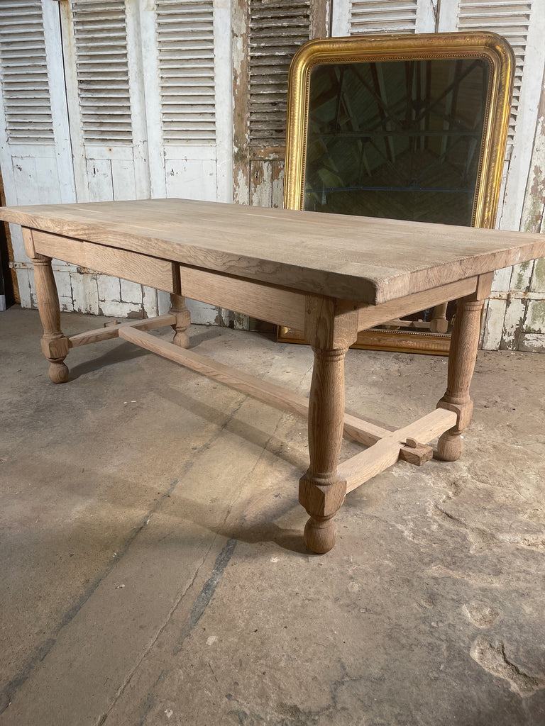 exceptional antique french refectory farmhouse bleached oak dining table