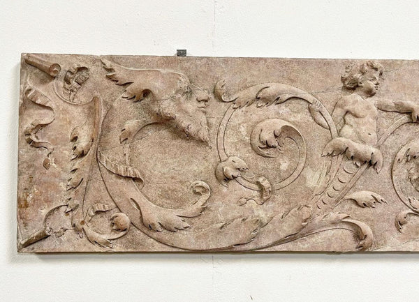 an exquisite large ornate early antique decorative renaissance terracotta frieze wall plaque panel circa 1700