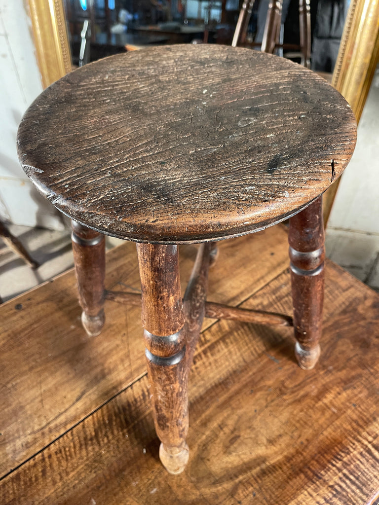 antique elm tavern stool seat