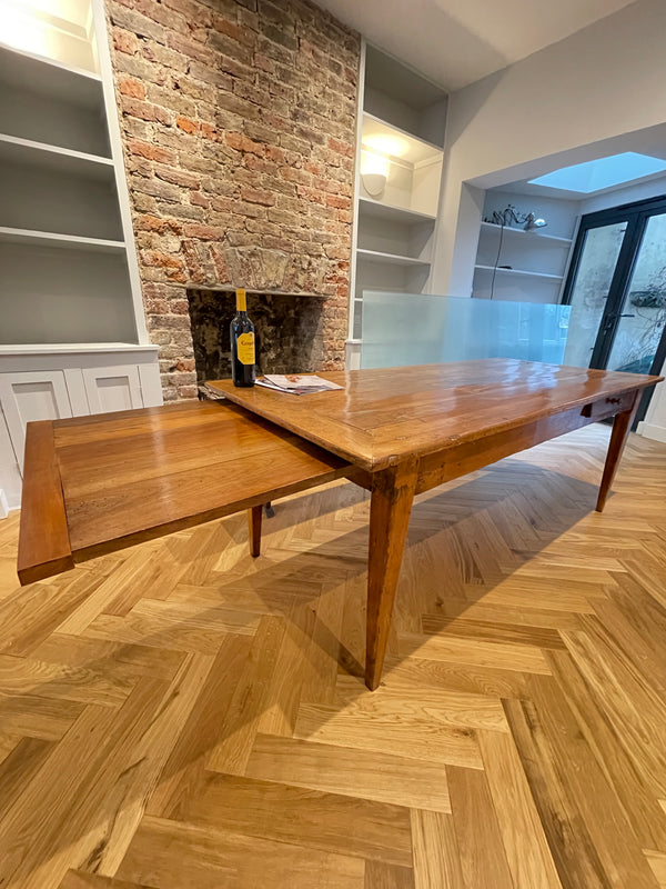 exceptional antique french provincial farmhouse fruitwood dining table