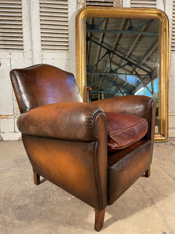 exceptional antique french leather club chair circa 1900