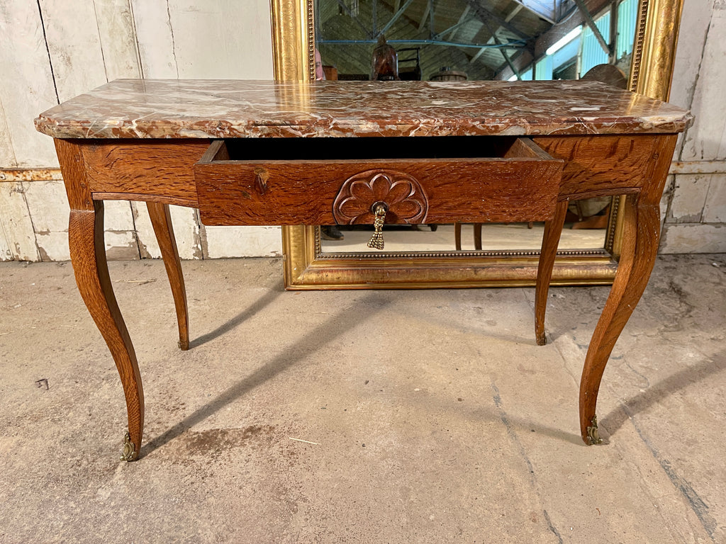 exceptional antique french limed pollard oak marble console table circa 1860