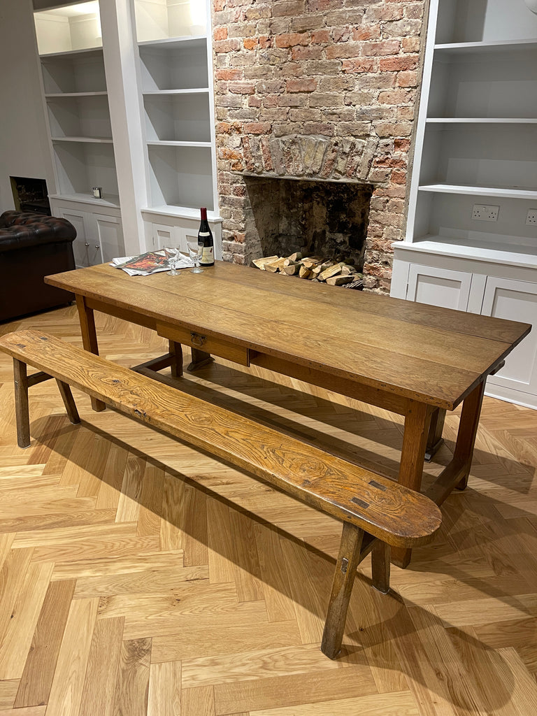 antique french oak kitchen refectory dining table