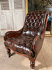 antique english chesterfield leather library armchair club chair circa 1860