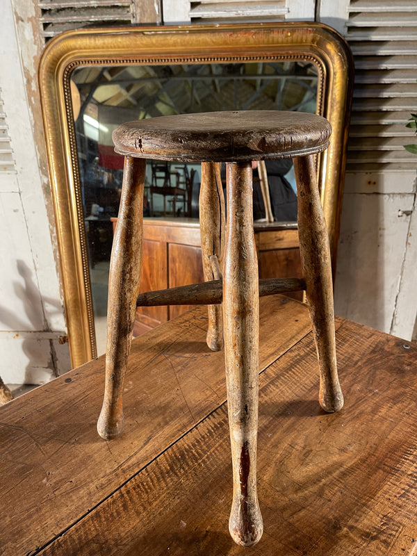 antique oak tavern stool seat