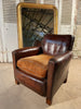 antique french leather club arm chair circa 1920