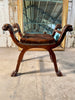 rare first empire antique walnut x frame curule stool
