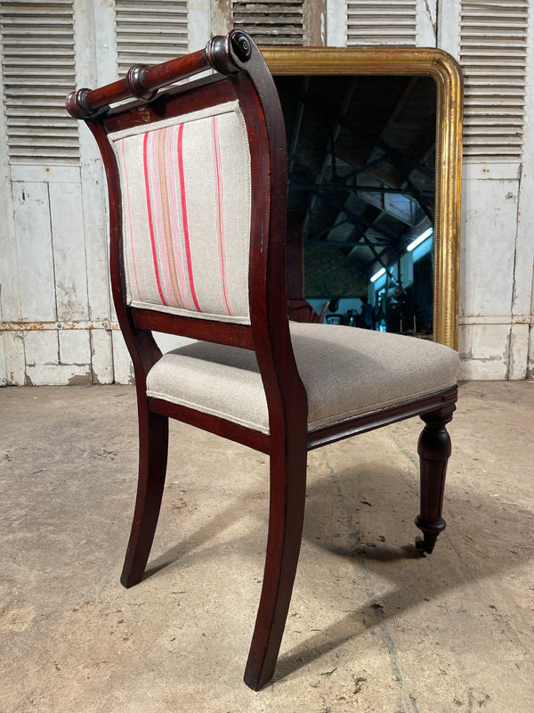 antique georgian mahogany desk/side chair circa 1830 reupholstered in 12oz irish linen