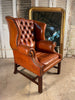 a beautiful antique georgian leather library fireside armchair