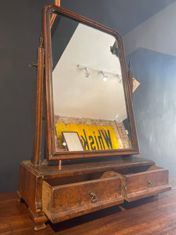 george i walnut mirror with original glass circa 1720