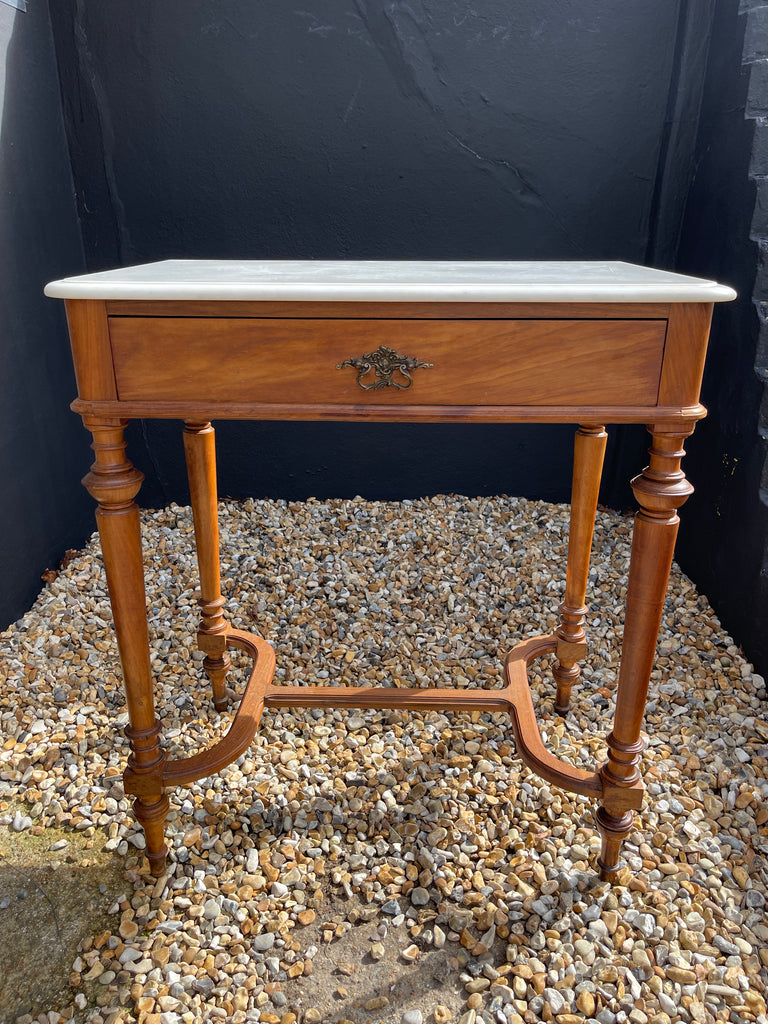 antique french mahogany marble console table