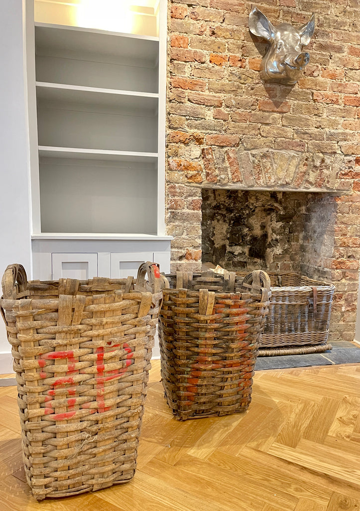 antique french log basket