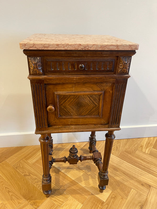 antique french rosewood marble bedside bedroom cabinet