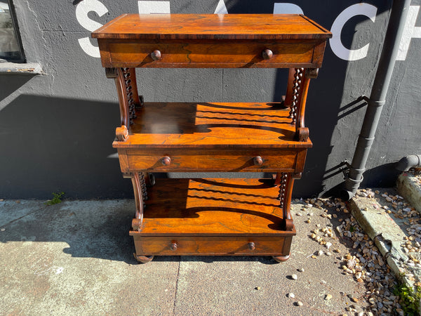 antique rosewood victorian drawers console shelf