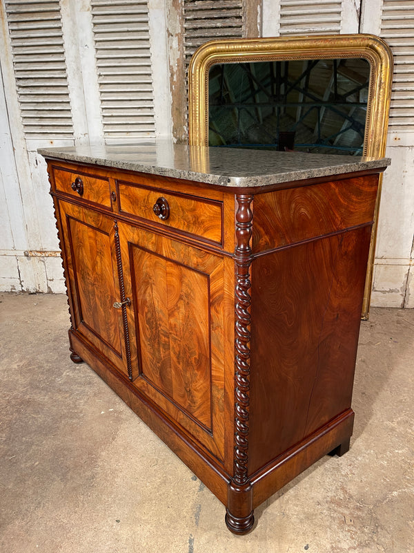 beautiful superior quality antique flame mahogany french empire marble console sideboard cabinet circa 1870