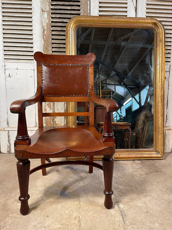 antique english walnut library clerks desk chair circa 1890