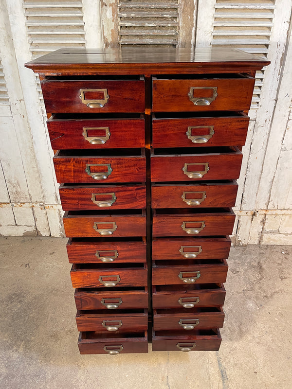 antique mahogany belgium bankers  drawers circa 1900