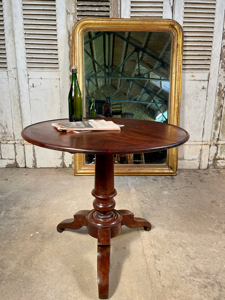 beautiful antique french empire flame mahogany tilt top wine table circa 1810
