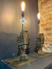 antique regency lion foot lamps lights